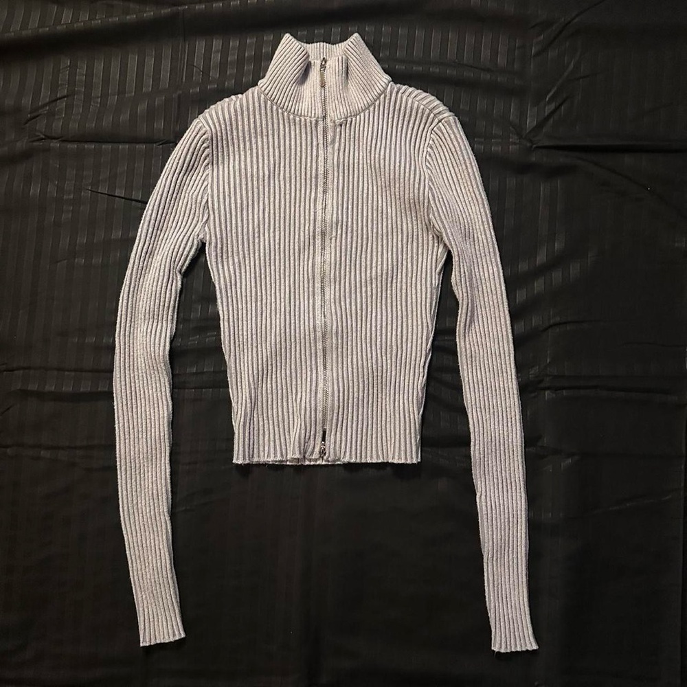 RSQ Ribbed Cowl Neck Sweater - Light Gray